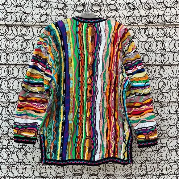 Coogi Australia Primary Color Abstract Weave Tunic Sweater Bold MEDIUM - Picture 5 of 12